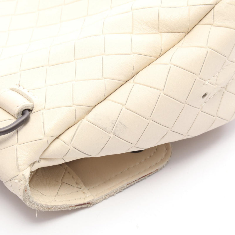 BOTTEGA VENETA Intrecci Omierage Shoulder Bag Leather Women's Ivory [Used]