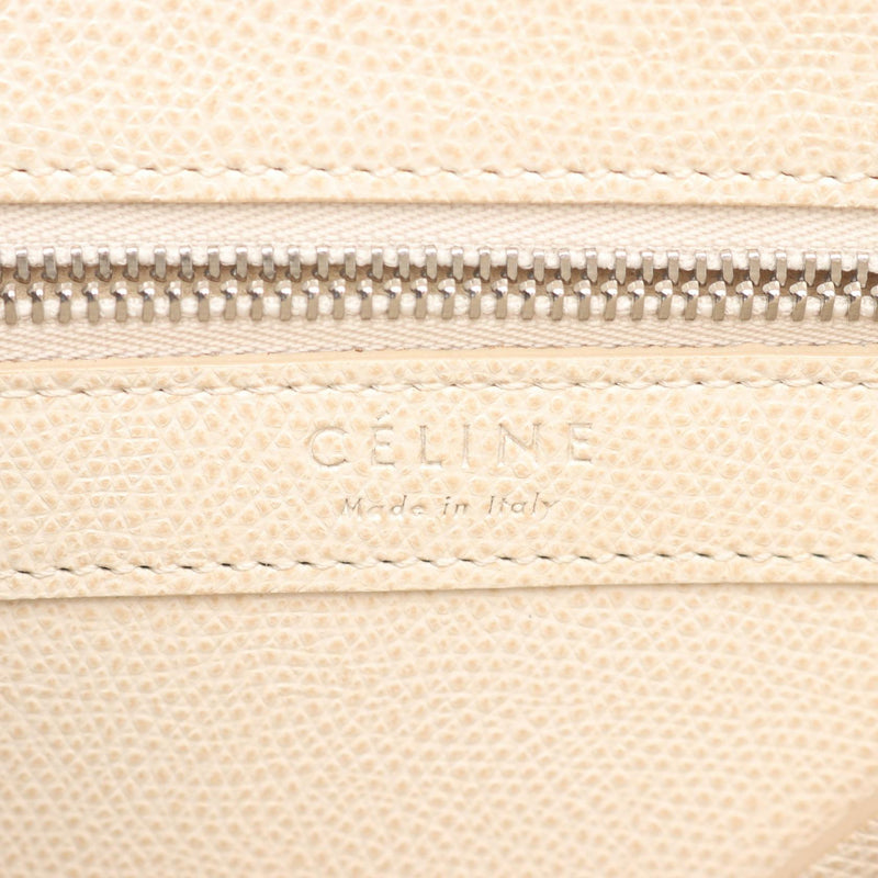 CELINE Vertical Small Birch Tote Bag Leather White / Black [Used]