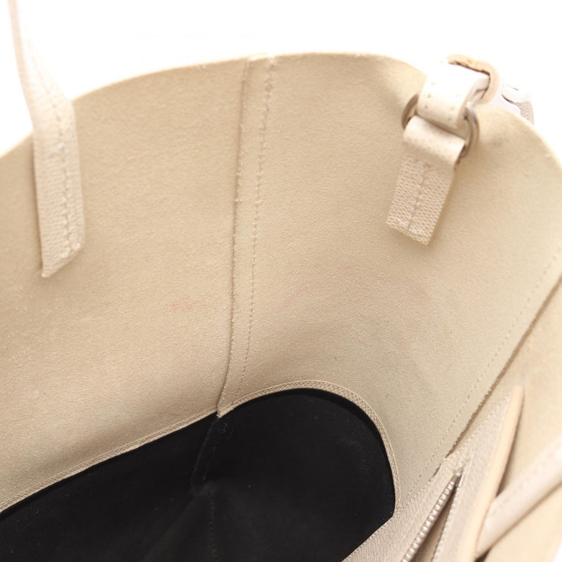 CELINE Vertical Small Birch Tote Bag Leather White / Black [Used]