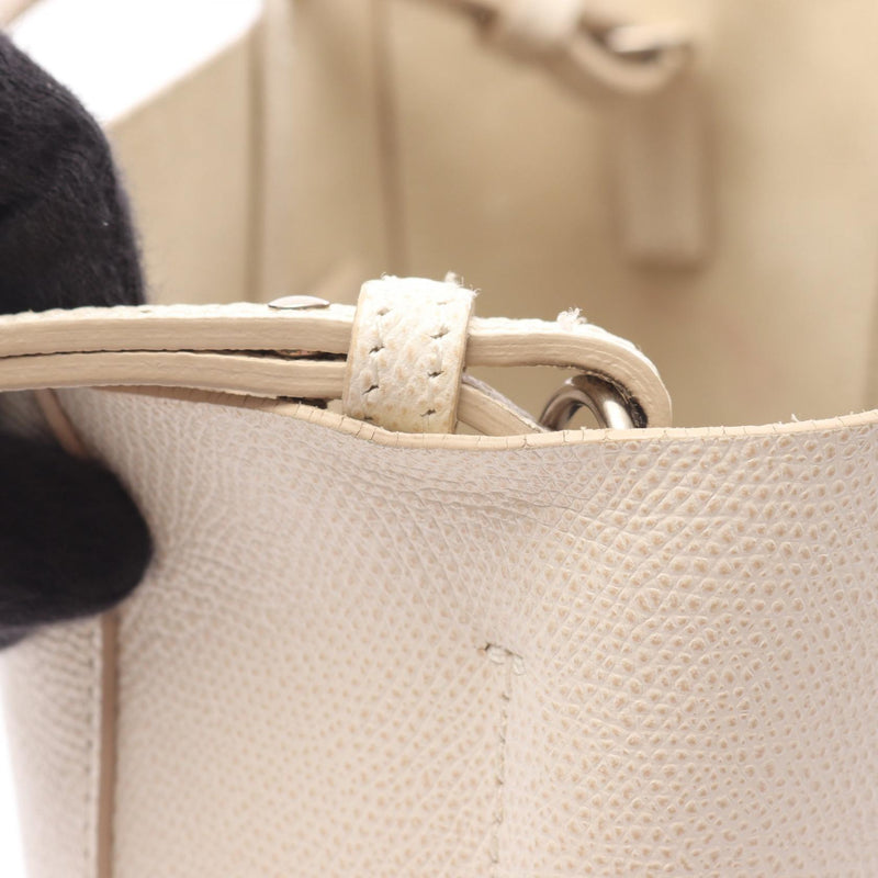 CELINE Vertical Small Birch Tote Bag Leather White / Black [Used]