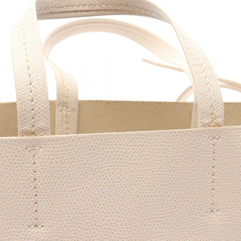 CELINE Vertical Small Birch Tote Bag Leather White / Black [Used]