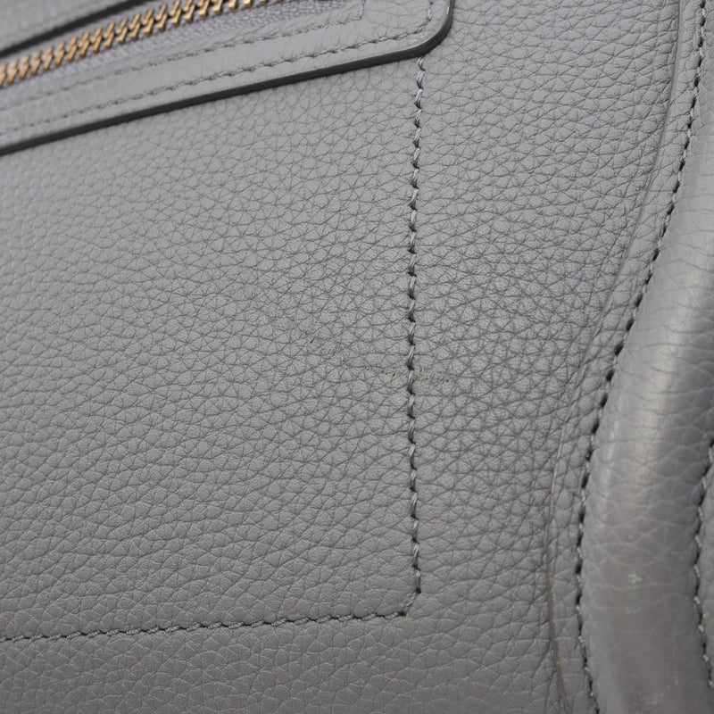 CELINE Luggage Micro Shopper Tote Bag Bag Leather Gray [Used]