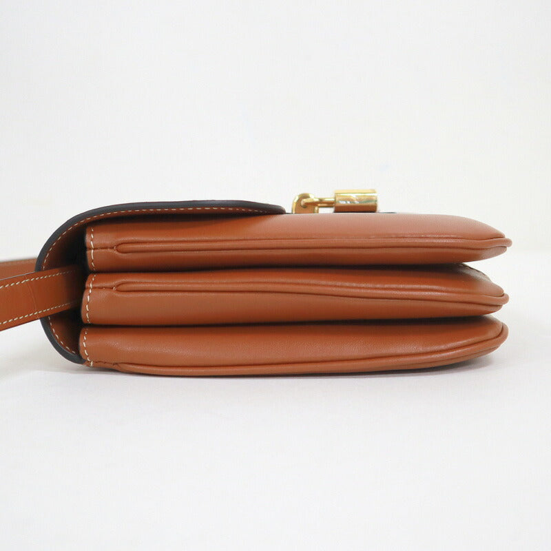[CELINE] Celine Medium Taboo Shoulder Bag Leather Brown x Gold Hardware