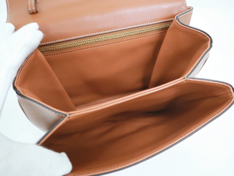 [CELINE] Celine Medium Taboo Shoulder Bag Leather Brown x Gold Hardware