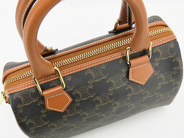 [Unused] CELINE Triomphe Small Boston 2WAY Mini Boston Bag Handbag Shoulder Bag