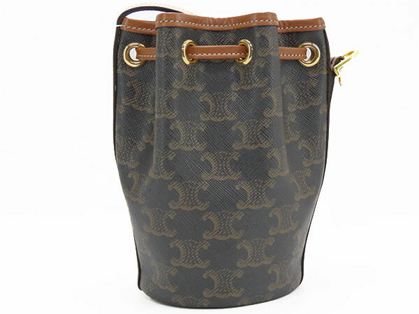[Like new] CELINE Triomphe Small Drawstring Bag 2WAY Bucket-shaped Drawstring
