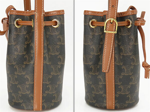 [Like new] CELINE Triomphe Small Drawstring Bag 2WAY Bucket-shaped Drawstring