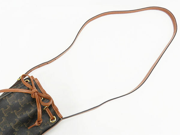 [Like new] CELINE Triomphe Small Drawstring Bag 2WAY Bucket-shaped Drawstring