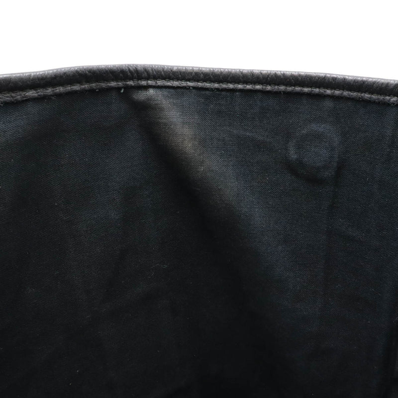 BALENCIAGA Navy Cabas S Tote Bag Handbag Punched Logo Leather Black with Pouch