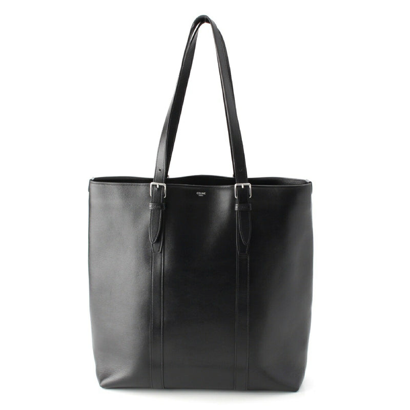 CELINE Buckle with Buckle Smooth Carf Tote Bag 113743ESY Black [Used] [Genuine
