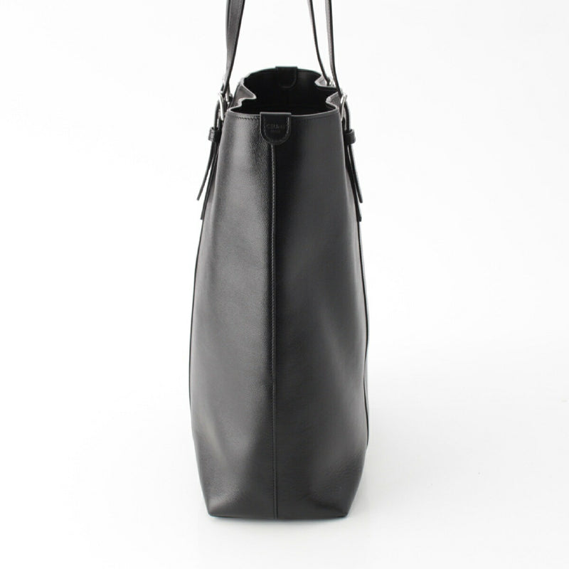 CELINE Buckle with Buckle Smooth Carf Tote Bag 113743ESY Black [Used] [Genuine