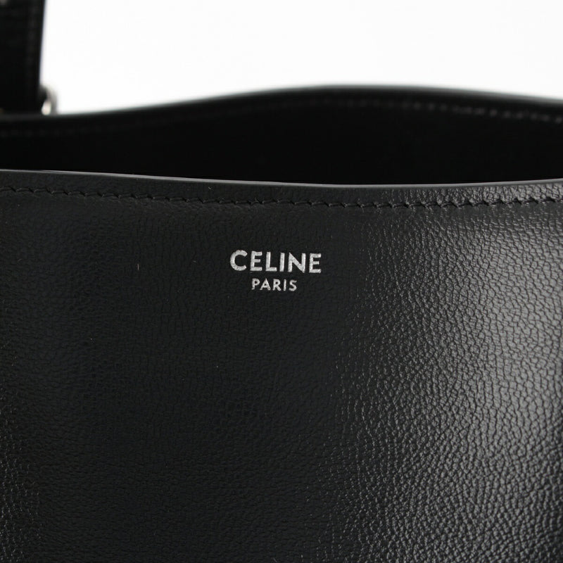 CELINE Buckle with Buckle Smooth Carf Tote Bag 113743ESY Black [Used] [Genuine