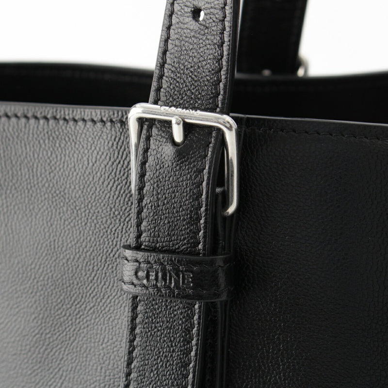 CELINE Buckle with Buckle Smooth Carf Tote Bag 113743ESY Black [Used] [Genuine