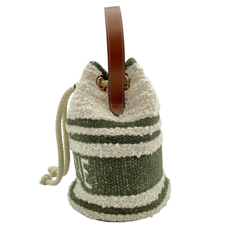 [★Up to 30,000 yen off coupon★9/1-9/11] CELINE Drawstring Bag White x Green