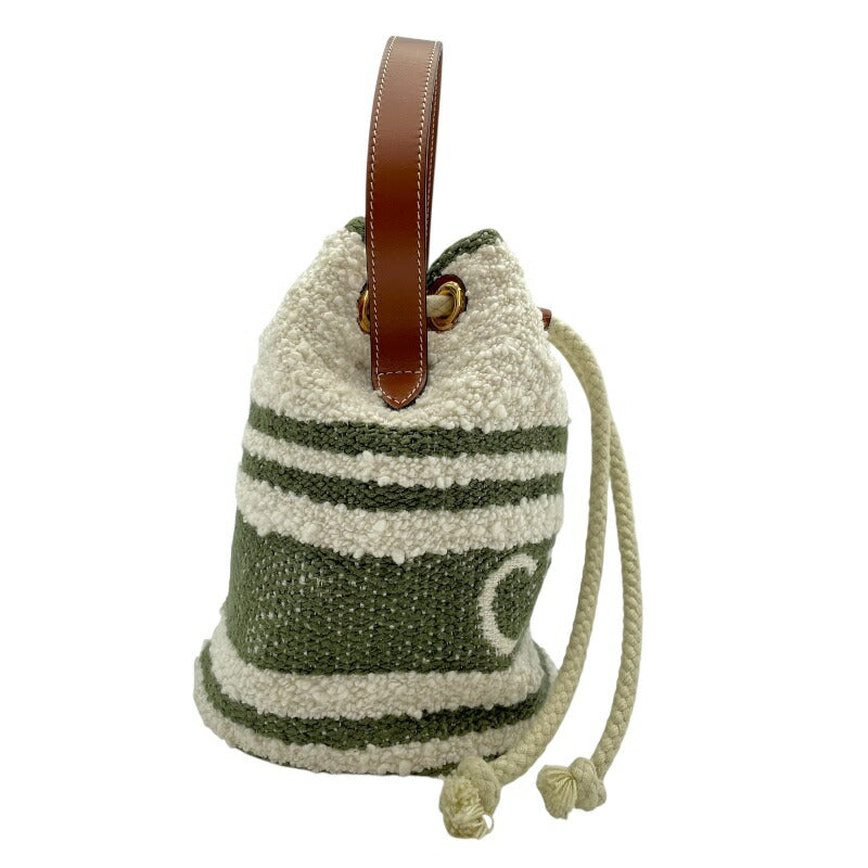 [★Up to 30,000 yen off coupon★9/1-9/11] CELINE Drawstring Bag White x Green