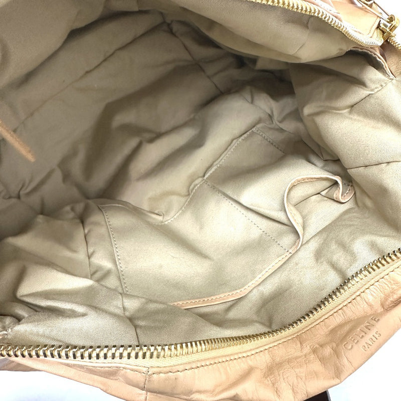 CELINE Bag Padded Shoulder Bag Handbag Leather Women's Beige [Used]