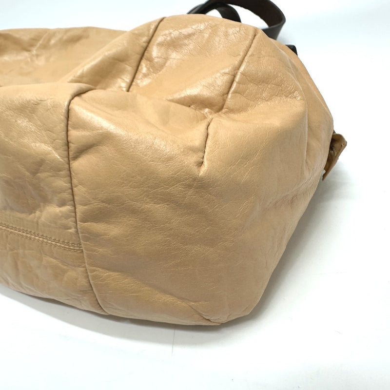 CELINE Bag Padded Shoulder Bag Handbag Leather Women's Beige [Used]