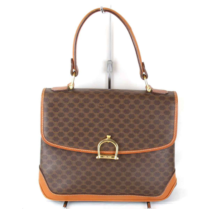 "USED" CELINE Macadam pattern handbag leather/PVC brown women's [Used]