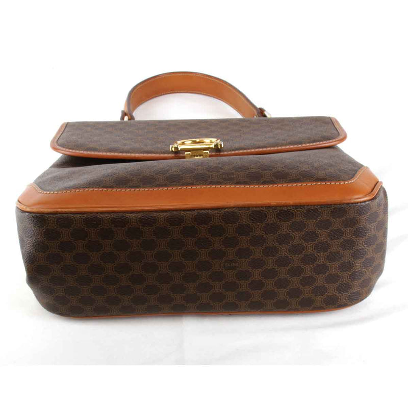 "USED" CELINE Macadam pattern handbag leather/PVC brown women's [Used]