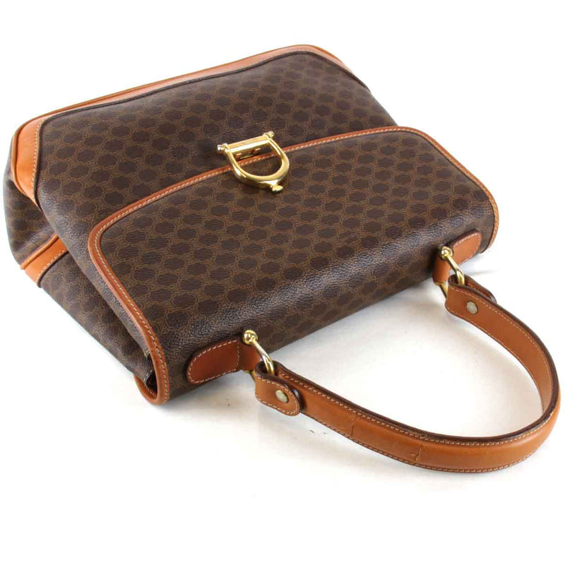 "USED" CELINE Macadam pattern handbag leather/PVC brown women's [Used]
