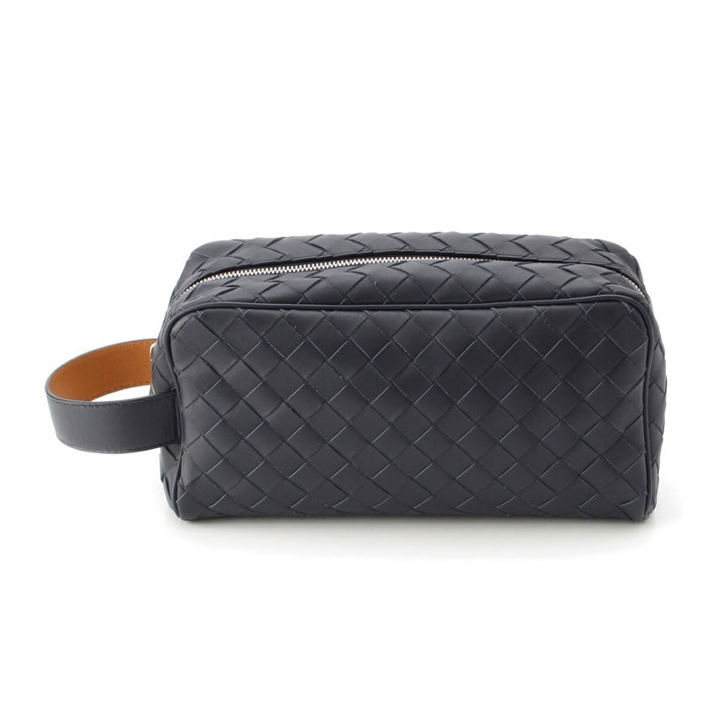 Bottegaveneta Intrecciato Clutch Bag 729295 Dark Navy [Used] [Genuine Product