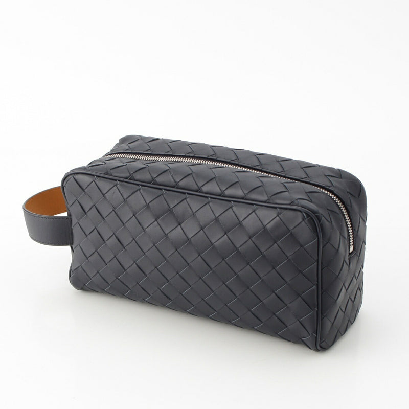 Bottegaveneta Intrecciato Clutch Bag 729295 Dark Navy [Used] [Genuine Product