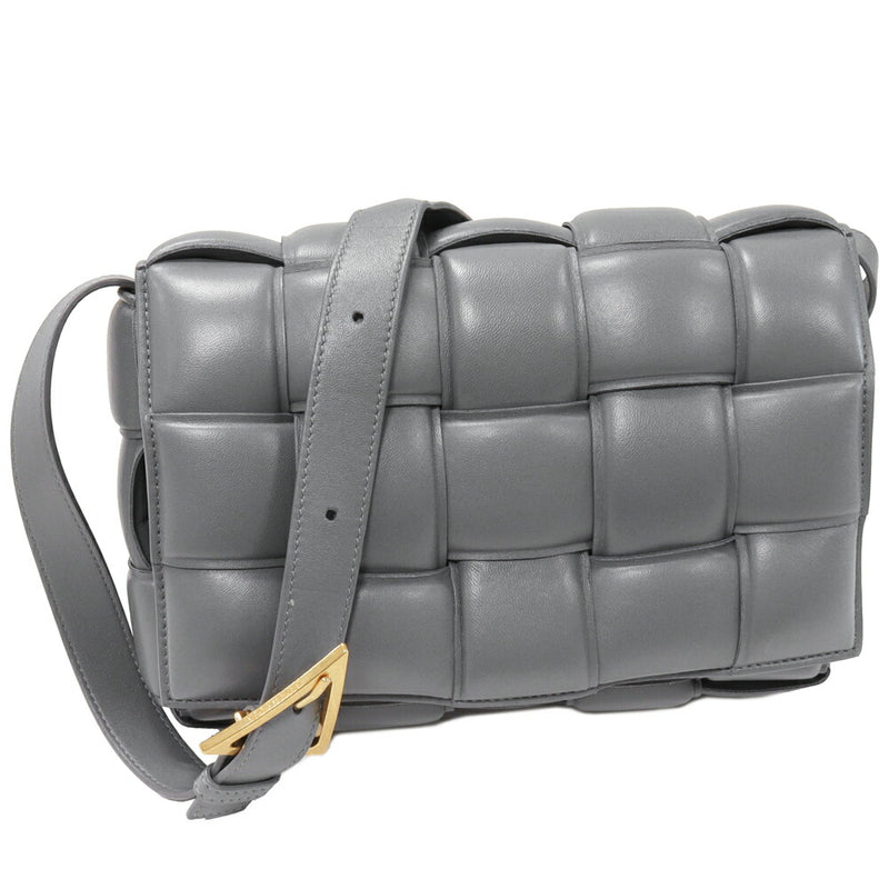 Bottega Veneta Shoulder Bag Small Putted Cassette Shoulder Bag Lambskin Gray