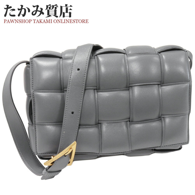 Bottega Veneta Shoulder Bag Small Putted Cassette Shoulder Bag Lambskin Gray