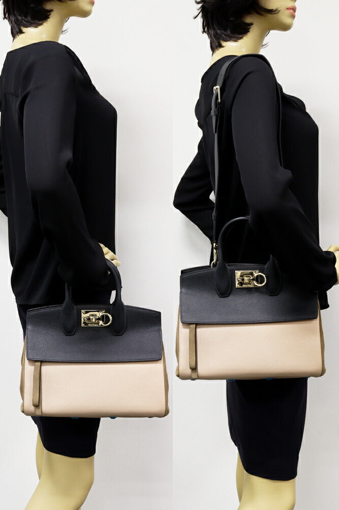 Salvatore Ferragamo Handbag Shoulder Bag Studio Small Gancini Tricolor Calf