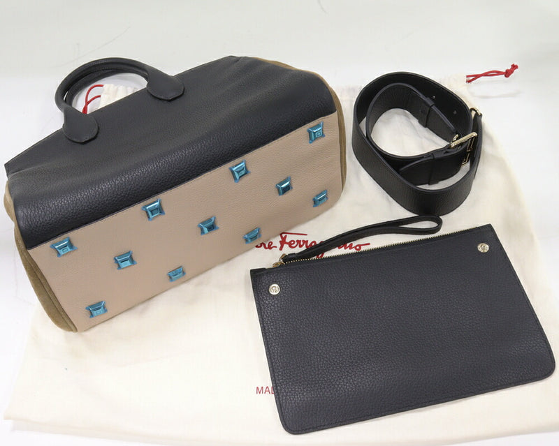 Salvatore Ferragamo Handbag Shoulder Bag Studio Small Gancini Tricolor Calf