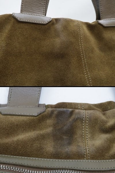 2404-21 Jimmy Choo Tote Bag JIMMY CHOO Suede Brown A4 Available Top ZIP