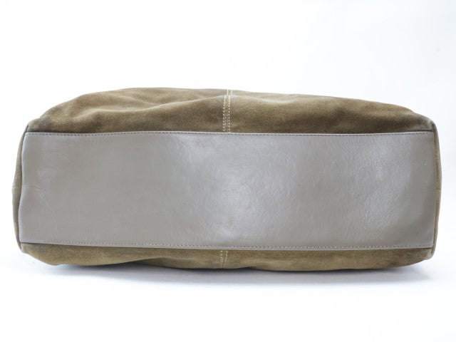 2404-21 Jimmy Choo Tote Bag JIMMY CHOO Suede Brown A4 Available Top ZIP