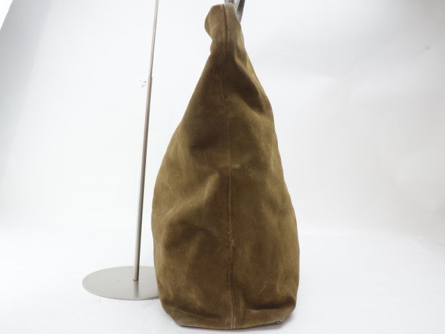 2404-21 Jimmy Choo Tote Bag JIMMY CHOO Suede Brown A4 Available Top ZIP