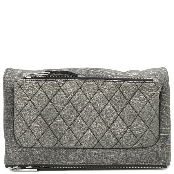 Jimmy Choo JIMMY CHOO Shoulder Bag Quilted Chain Shoulder Leather Silver Silver