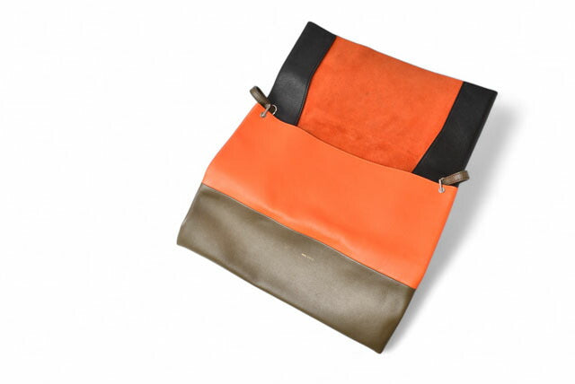 CELINE Shoulder Bag/Clutch Bag CELINE All Soft/ALL SOFT Black/Orange/Khaki