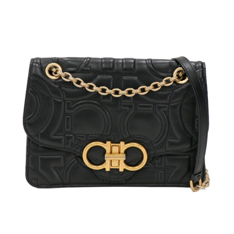 [Good condition] Salvatore Ferragamo Chain Shoulder Bag Gancini Quilted Women's