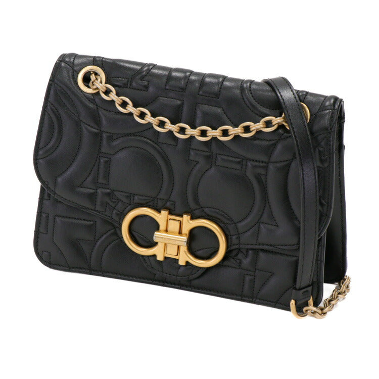 [Good condition] Salvatore Ferragamo Chain Shoulder Bag Gancini Quilted Women's