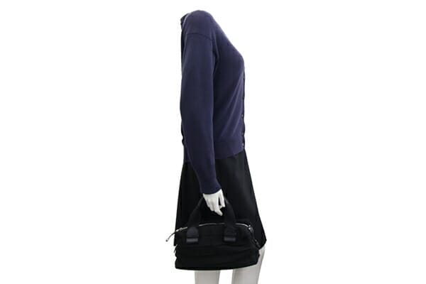Ferragamo Handbag 21 5358 Black Canvas Used Bag Black Logo Mini Bag Women