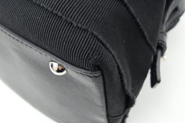 Ferragamo Handbag 21 5358 Black Canvas Used Bag Black Logo Mini Bag Women