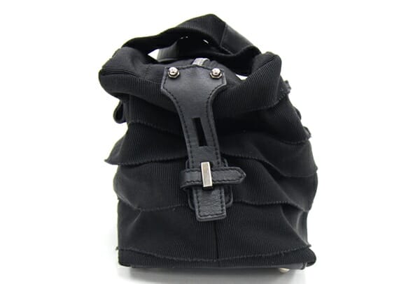 Ferragamo Handbag 21 5358 Black Canvas Used Bag Black Logo Mini Bag Women