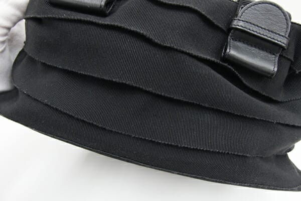 Ferragamo Handbag 21 5358 Black Canvas Used Bag Black Logo Mini Bag Women