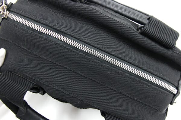 Ferragamo Handbag 21 5358 Black Canvas Used Bag Black Logo Mini Bag Women