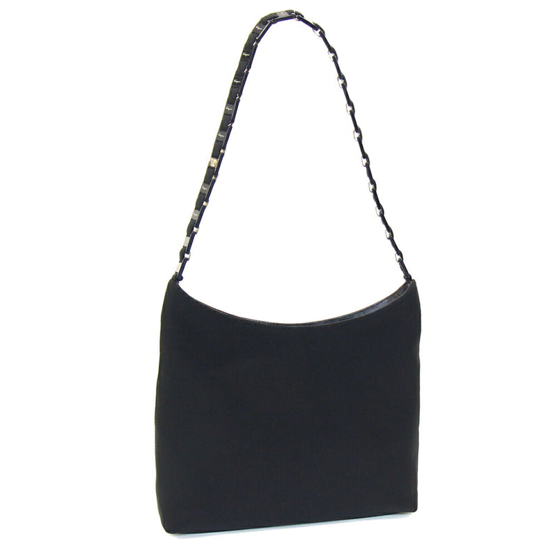 Ferragamo One Shoulder Bag AQ21 8801 Black Nylon Used Semi-shoulder Chain Black