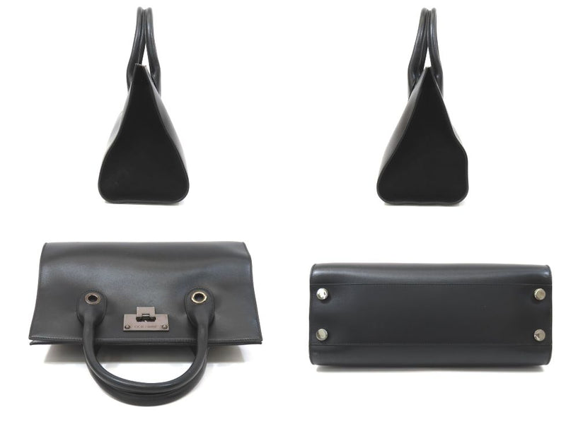 Jimmy Choo Leather Black Riley Handbag *Straight out [Ikebukuro Store]