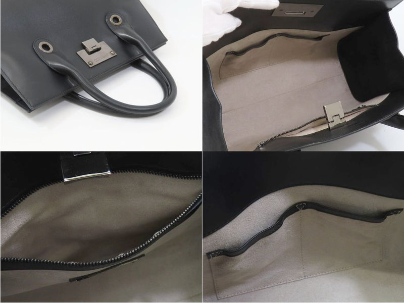 Jimmy Choo Leather Black Riley Handbag *Straight out [Ikebukuro Store]