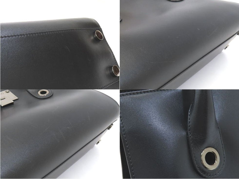 Jimmy Choo Leather Black Riley Handbag *Straight out [Ikebukuro Store]