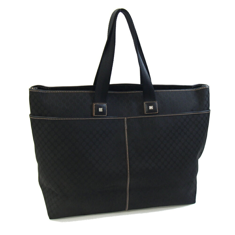 Celine Tote Bag Macadam Black Canvas Leather Used Shoulder Shoulder Travel Bag