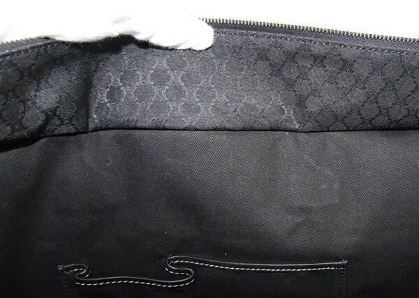 Celine Tote Bag Macadam Black Canvas Leather Used Shoulder Shoulder Travel Bag