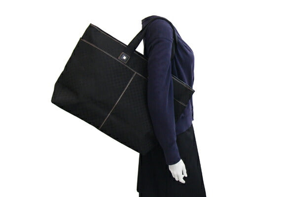 Celine Tote Bag Macadam Black Canvas Leather Used Shoulder Shoulder Travel Bag