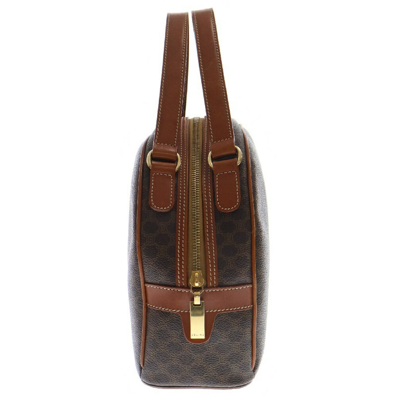 CELINE Macadam Handbag Brown Camel Gold Hardware PVC [Used] [Condition B]